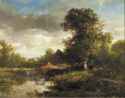 Landschap met beek Willem Roelofs